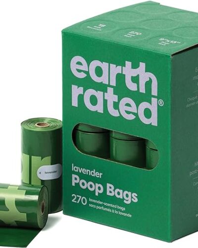 Earth Rated Dog Poop Bags - Leak-Proof and Extra-Thick Pet Waste Bags for Big and Small Dogs - Refill Rolls - Lavender Scented - 270 Count