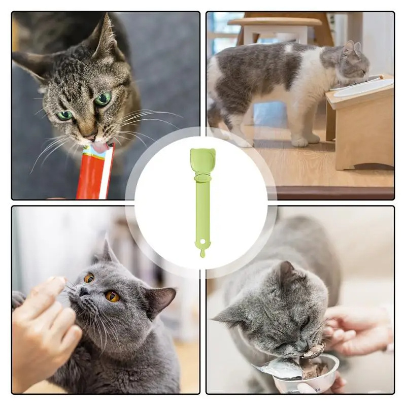 Cat Strip Feeder, Cat Strip Happy Spoon, Cat Wet Food Spoon Portable Cat Feeding Spoon Reuseable Cat Strip Spoon Lickable Pet Feeder Spoon Pets Cat Food Accessories, Cat Strip Squeeze Spoon - Image 4
