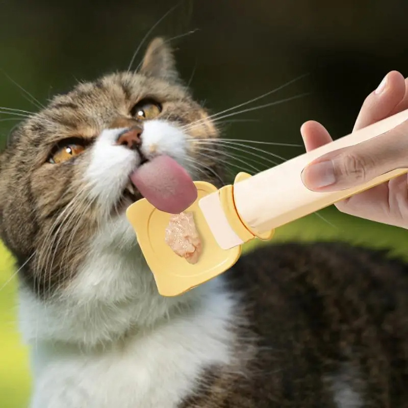 Cat Strip Feeder, Cat Strip Happy Spoon, Cat Wet Food Spoon Portable Cat Feeding Spoon Reuseable Cat Strip Spoon Lickable Pet Feeder Spoon Pets Cat Food Accessories, Cat Strip Squeeze Spoon - Image 3