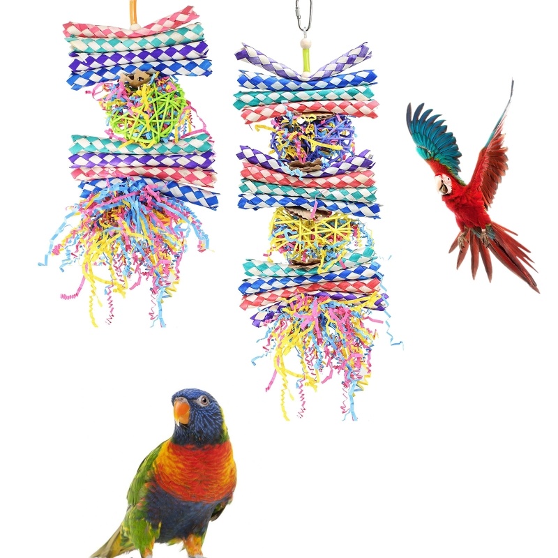 Parrot Toy Woodskin Hand-woven Boredom Cage Supplies - Image 7