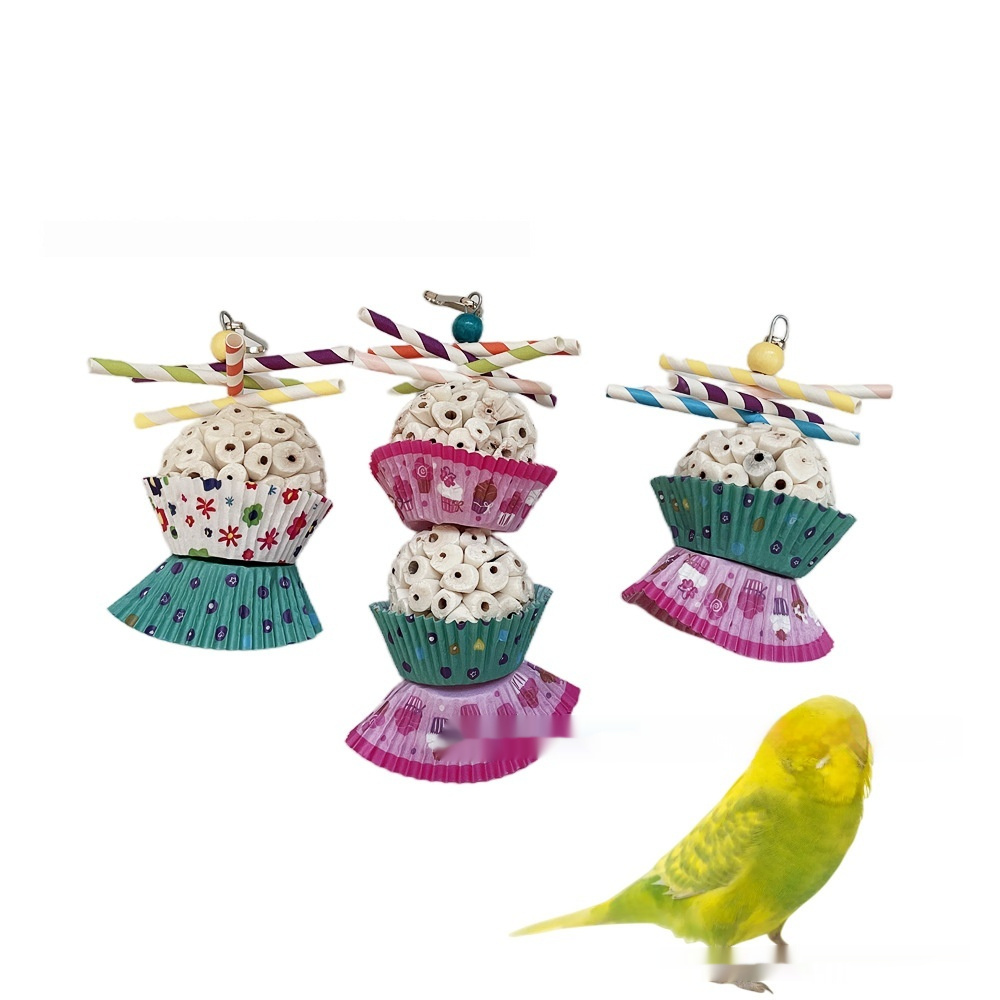 Parrot Toy Bird Edible Soft Ball Shredding Toy Relieving Boredom Chewing Bite Toy - Image 2