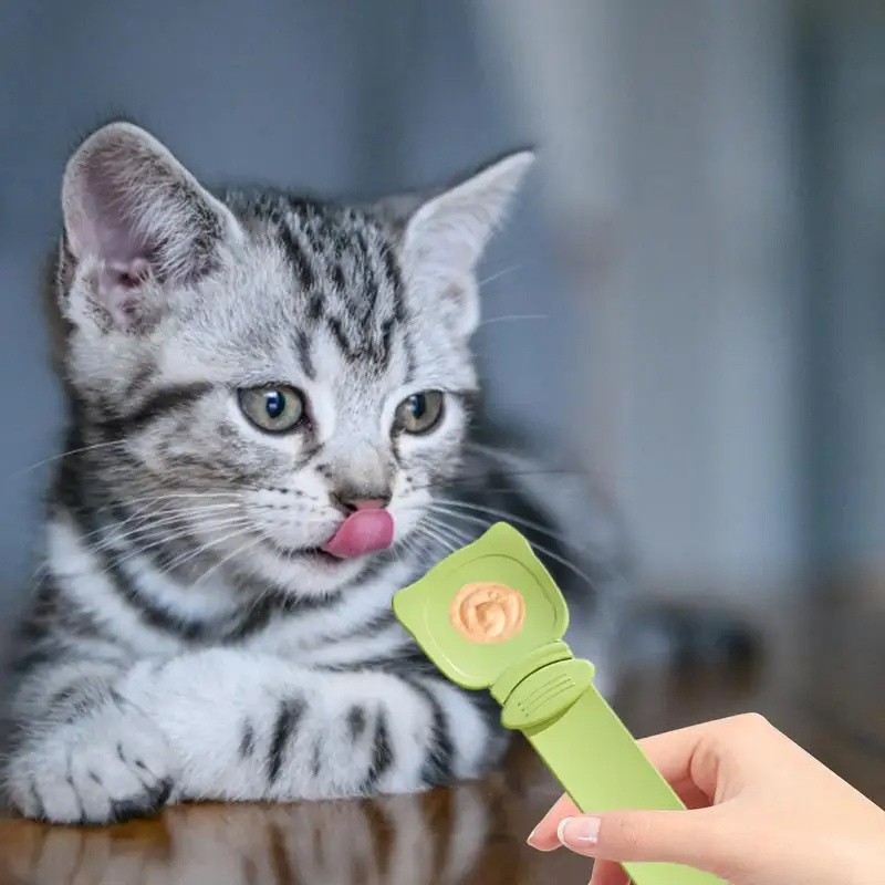 Cat Strip Feeder, Cat Strip Happy Spoon, Cat Wet Food Spoon Portable Cat Feeding Spoon Reuseable Cat Strip Spoon Lickable Pet Feeder Spoon Pets Cat Food Accessories, Cat Strip Squeeze Spoon - Image 5
